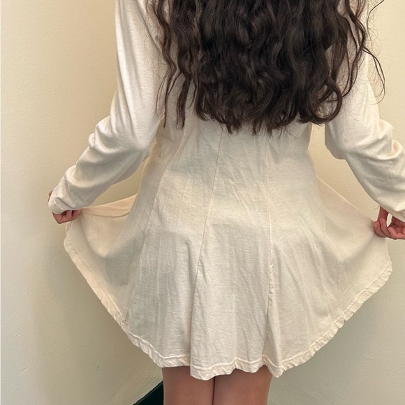 Vintage 1970's style Off-White Lace up Beach /Swim Cover Up - Picture 3 of 10